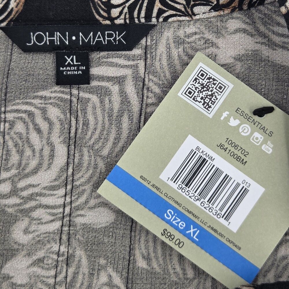 John Mark Tiger Print Button Up Down Shirt Womens Size XL Novelty Fall Cats Work - Picture 4 of 8